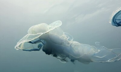 Sticker - Graceful jellyfish drifting serenely in the currents, Video