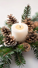 Sticker - christmas decoration with candle