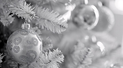 Sticker - silver christmas tree decoration