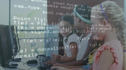 Poster - Animation of data processing over diverse schoolchildren using computer