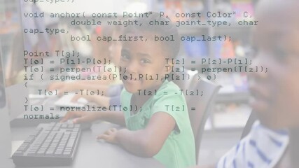 Poster - Animation of data processing over diverse schoolchildren using computer