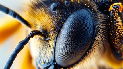 Wall Mural - Close-Up of a Bee's Compound Eye: A Detailed Look at Nature's Marvel