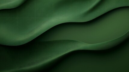 Green Abstract Image With Smooth, Flowing Curves & Lines Forming A Complex Wavy Pattern, Artistic Interpretation Of Waves Or Fluid Dynamics, Modern & Minimalistic Aesthetic