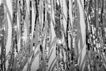 Aufkleber - Abstract white and black textured background with a monochrome pattern. Light and dark reflections create a serene and decorative design. Perfect for modern, vintage, or