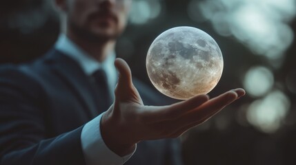 Poster - Man Holding the Moon in His Hand