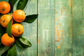   A stack of halved oranges resting atop a green-and-yellow background surrounded by foliage. Beautiful simple AI generated image