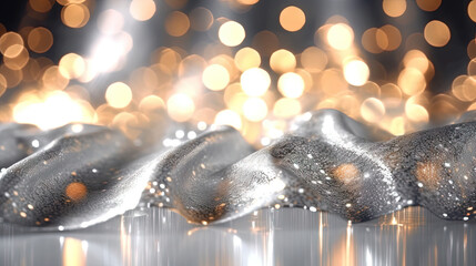 Poster - Glitter background with silver sparkles and Christmas theme for winter holidays