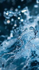Poster - Close-up of splashing water droplets in motion