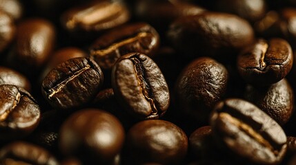 Wall Mural -   A group of coffee beans stacked on top of one another