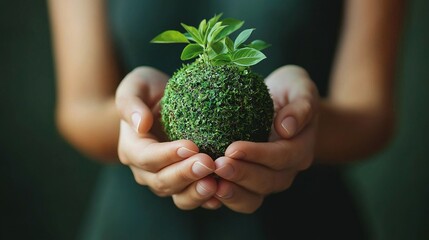 Poster -   Person broccoli sprout planting close-up