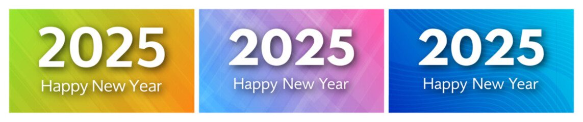 Poster - 2025 happy new year on colorful backgrounds