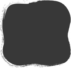 Poster - paint brush textured shape. inky grunge stain with rough edge. irregular abstract blob frame. square