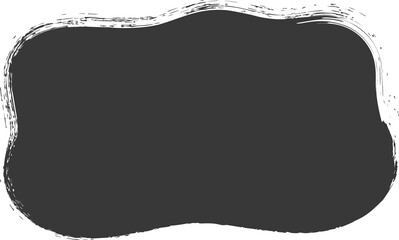Poster - paint brush textured shape. inky grunge stain with rough edge. irregular abstract blob frame. rectan