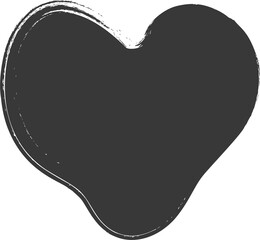 Poster - paint brush textured shape. inky grunge stain with rough edge. irregular abstract blob frame. heart 