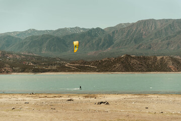 person kitesurfing, water sport, fun