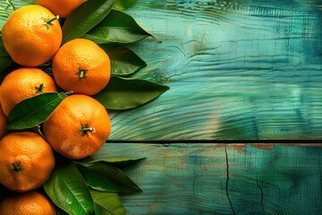 Close-up of three oranges arranged in a row showcasing different sizes emphasizing variety and freshness. Beautiful simple AI generated image