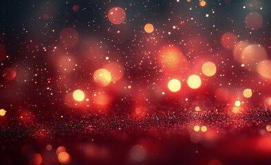 Sticker - Colorful bokeh lights creating a festive atmosphere in a dimly lit setting during winter celebration