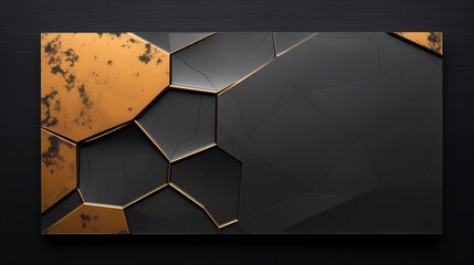 Wall Mural - a black and gold abstract painting with a lot of texture. there is space for text.