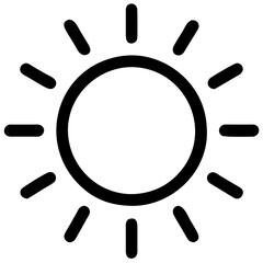 Stylized sun icon in minimalistic black and white design representing ecology and renewable energy