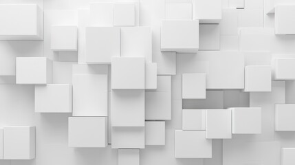 Wall Mural - White Cubes Abstract Background