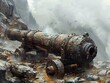 © The Singularity - Rusty Cannon in a Foggy Mountain Landscape