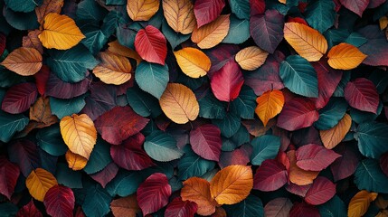 Canvas Print - A Colorful Display of Autumn Leaves