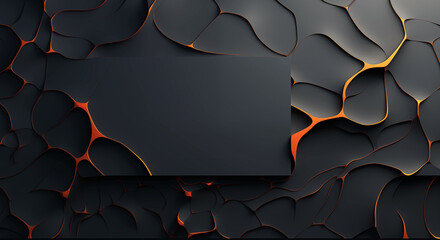 Wall Mural - a black and orange background with a black square in the middle. there is space for text.