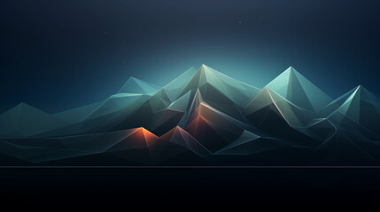 Wall Mural - a mountain range is shown in a dark blue background. there is space for text.