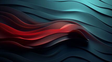 Wall Mural - A blue and red wave with a red stripe