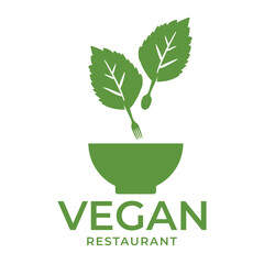 Wall Mural - vegan restaurant minimalist logo design