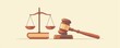 © BonzEarthsnapper - 19. Scales of justice with a gavel, law and morality, flat design illustration
