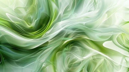 Wall Mural - Swirling patterns of soft green hues creating an abstract background with elegant motion dynamics