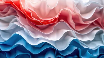 Poster - Wavy abstract background featuring vibrant red, blue, and white flowing lines in dynamic patterns