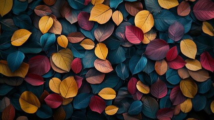 Canvas Print - Closeup of Colorful Autumn Leaves