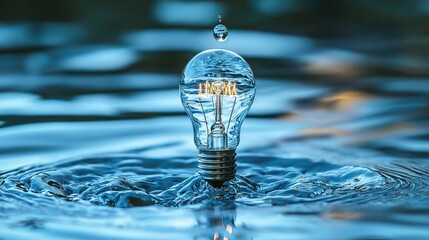 Wall Mural -   A macro of a water droplet on a glass lightbulb