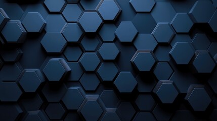 Futuristic Hexagon Structure. Abstract Geometric Pattern in Metallic
