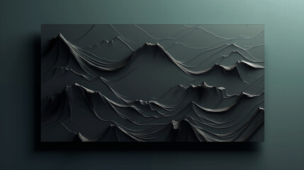Wall Mural - a black and white photo of a wave with mountains in the background