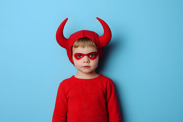 Cute Kid Dressed as a Devil for Halloween, Adorable Children's Costume and Festive Fun