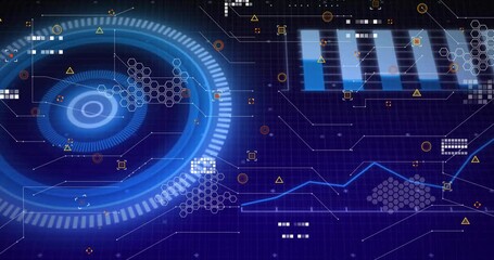 Poster - animation of digital data processing over scopes