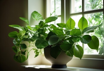 vibrant greenery arrangement showcasing lush plants minimalist setting clean lines natural light, botanical, decor, design, elegance, elements, foliage