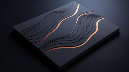 Wall Mural - a black and gold object with a wave pattern