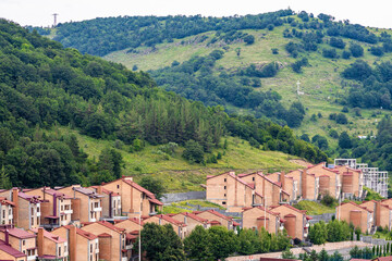 Poster - above view of new urban house in Tsaghkadzor