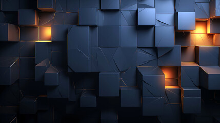 Wall Mural - a black and white image of a wall made of cubes