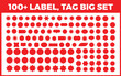 © MH - Sale sticker, price tag, starburst icon set. Set of red starburst badges promotional labels price stickers or sunburst promo tags. Starburst sticker set Price tag badge collection Vector illustration.