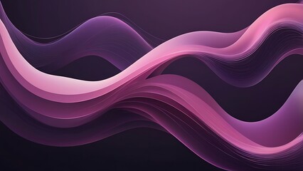 Wall Mural - Abstract illustration fractal vector background of glowing pink and purple curve waves, Bright wisp lights backdrop