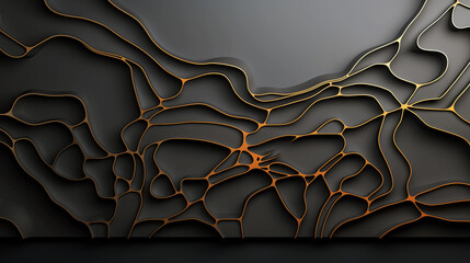 Wall Mural - a black and gold abstract wall with a lot of detail