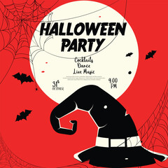 Aufkleber - Halloween Party Invitation Poster Vector Design.