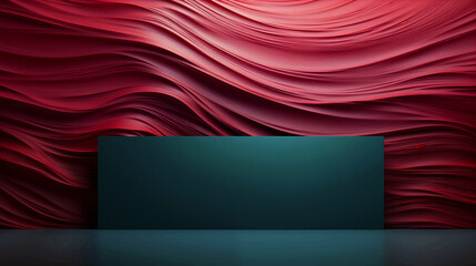 Wall Mural - a red wall with a green square in the middle