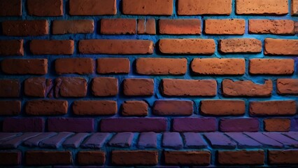 Closeup abstract background image of a colorful old brick wall texture in fantasy purple, red and pink colors
