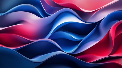 Poster - Colorful wavy patterns in shades of blue, red, and purple create a captivating abstract design filled with movement and depth